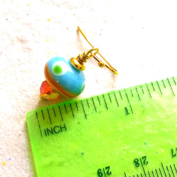 Vibrant & Colorful! Short Boho Dangle Earrings! Artisan Beads + Spunk for You! - Picture 10 of 12